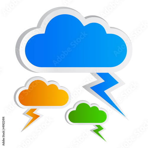 Illustration: Blank clouds shapes, add your own text Blank clouds shapes, add your own text