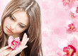 beautiful girl with orchid beautiful girl with orchid