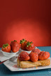 Dessert with strawberries and biscuits Dessert with strawberries and biscuits