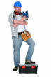 Handyman holding power sander