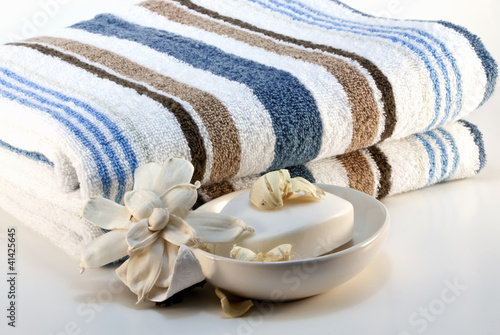 Photo: Towel with soap Towel with soap