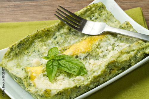 Photo: lasagna with pesto sauce lasagna with pesto sauce