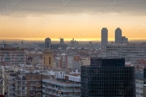 Photo: sunset in Barcelona sunset in Barcelona