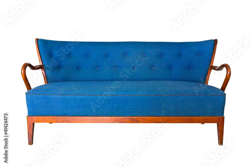 Photo: blue sofa isolated with clipping path blue sofa isolated with clipping path