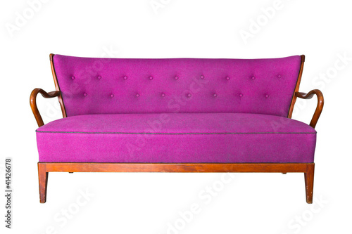 Photo: purple sofa isolated with clipping path purple sofa isolated with clipping path