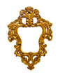golden sculpture frame isolated with clipping path