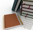 notebooks and pen on a white background notebooks and pen on a white background
