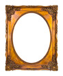 frame of golden wood isolated with clipping path