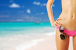 Woman with beautiful body at beach Woman with beautiful body at beach