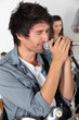 Male vocalist in a rock band Male vocalist in a rock band