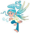 Young fairy blowing a spell. Vector isolated character. Young fairy blowing a spell. Vector isolated character.