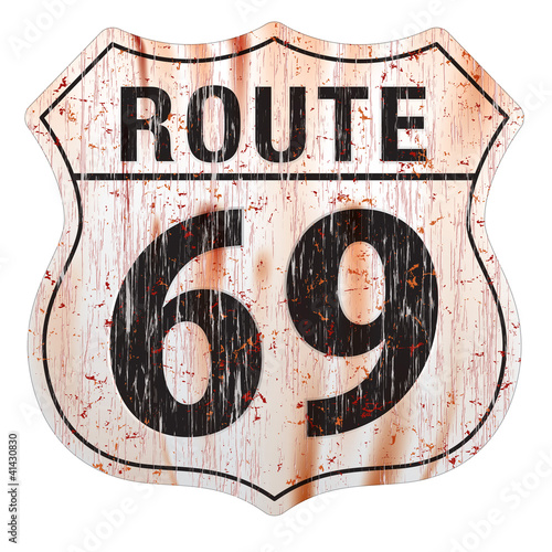 Vector: Route Sixty Nine Grunge Sign. Route Sixty Nine Grunge Sign.