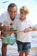 father and son fishing