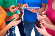 people with smartphones people with smartphones