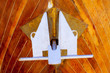 anchor detail in silver color on a wooden hull
