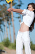 Woman playing volleyball on beach Woman playing volleyball on beach