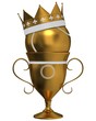 Tennis ball and the gold cup