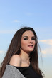 The happy young woman by the sea The happy young woman by the sea
