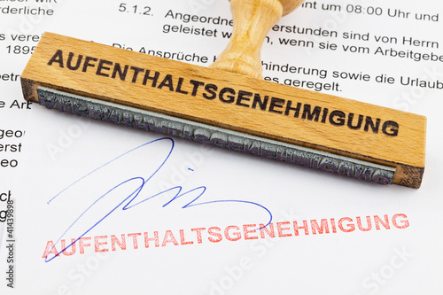 Foto: Holzstempel: Aufenthaltsgenehmigung Holzstempel: Aufenthaltsgenehmigung