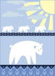 white bears family going for the fishing