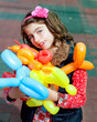 balloon twisting art children happy