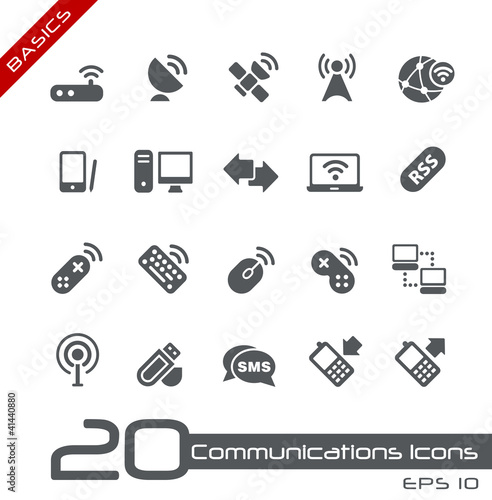 Vector: Wireless Communications Icons // Basics Wireless Communications Icons // Basics