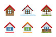 Set of 6 house icon