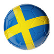 Soccer ball. Flag of Sweden