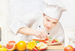 Photo: chef decorating delicious fruit plate chef decorating delicious fruit plate