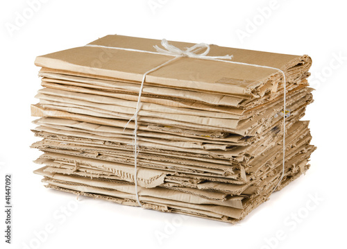 Photo: Waste cardboard bundle for recycling Waste cardboard bundle for recycling