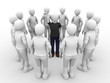 Man surrounded