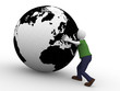 Man holding the world