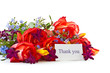 bouquet of roses and spring flowers