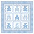 Teddy Bears Baby Quilt, big hearts, pastel polka dots, gingham