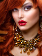 Detalii fotografie Fashion Red Haired Girl Portrait. Jewelry
