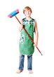 boy with broom