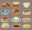 cartoon Chinese food stickers