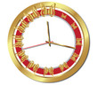 Golden Sticky Butterfly Clock.Vector