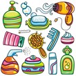 Icon set hygiene accessories Icon set hygiene accessories