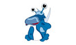 Cartoon Blue Alien Dragon, outer space set (illustration) Cartoon Blue Alien Dragon, outer space set (illustration)