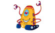 Cartoon Robot, outer space set (illustration) Cartoon Robot, outer space set (illustration)