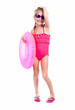 little girl in swimsuits