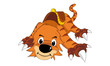 Cartoon Alien Tiger, outer space set (illustration) Cartoon Alien Tiger, outer space set (illustration)
