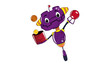 Cartoon Robot, outer space set (illustration) Cartoon Robot, outer space set (illustration)