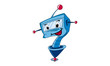 Cartoon Robot, outer space set (illustration) Cartoon Robot, outer space set (illustration)