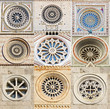Collage. Fragments of decoration. Traditional rose window. Collage. Fragments of decoration. Traditional rose window.
