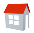 Paper house with red roof