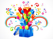 abstract colorful magic box explode