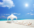 A wedding tent on a beach in Maldives island
