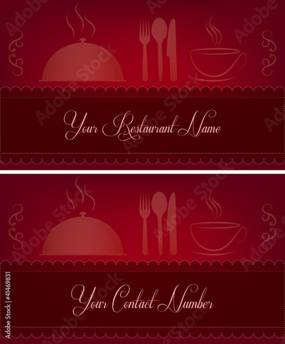 Vector: Kırmızı restoran kartları Kırmızı restoran kartları